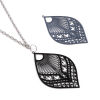 Picture of Iron Based Alloy Filigree Stamping Pendants Leaf Multicolor Filigree 5.9cm x 3.9cm, 10 PCs