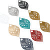 Picture of Iron Based Alloy Filigree Stamping Pendants Leaf Multicolor Filigree 5.9cm x 3.9cm, 10 PCs