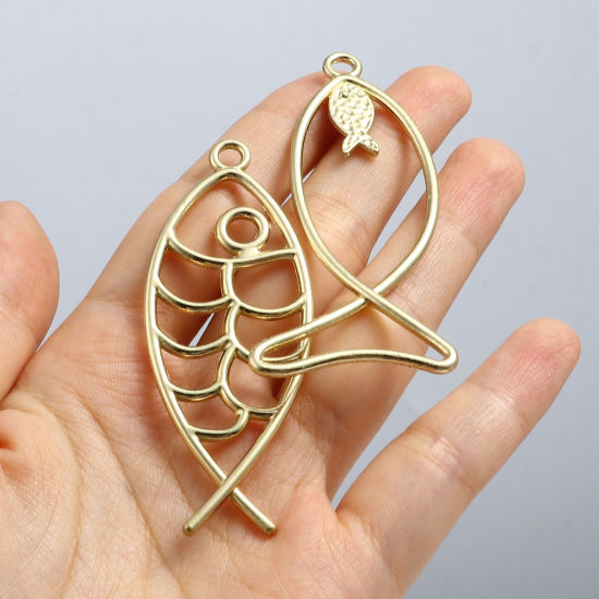 Immagine di Lega di Zinco Religione Ciondoli Gesu Cristo Ichthus Pesce Simbolo Multicolore 10 Pz