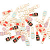 Imagen de Zamak Maquillaje Colgantes Charms Lápiz labial Chapado en Oro Multicolor Corazón Esmalte 20mm x 7mm, 10 Unidades