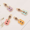 Imagen de Zamak Colgantes Charms Guitarra Instrumento Musical Chapado en Oro Multicolor Esmalte 23mm x 9mm, 10 Unidades