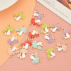 Picture of Zinc Based Alloy Charms Mushroom Gold Plated Multicolor Enamel 19.6mm x 16mm, 10 PCs
