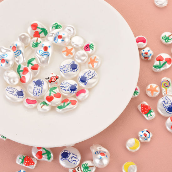 Picture of Acrylic Baroque Beads Multicolor Imitation Pearl 10 PCs
