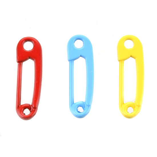 Immagine di Lega di Zinco Charms Spilla Multicolore Pittura 22mm x 7mm , 10 Pz