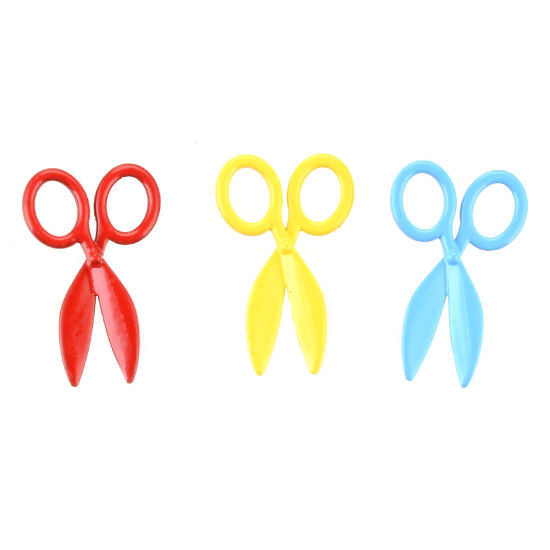 Picture of Zinc Based Alloy Charms Scissor Multicolor Painted 16mm x 10mm, 10 PCs