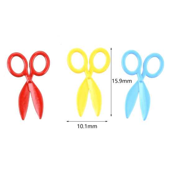 Picture of Zinc Based Alloy Charms Scissor Multicolor Painted 16mm x 10mm, 10 PCs