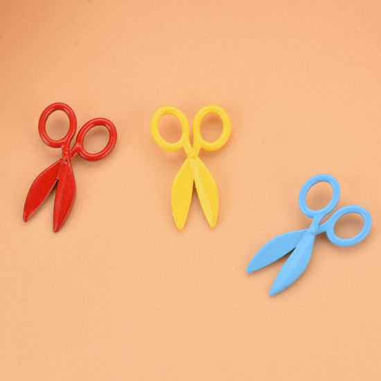 Picture of Zinc Based Alloy Charms Scissor Multicolor Painted 16mm x 10mm, 10 PCs