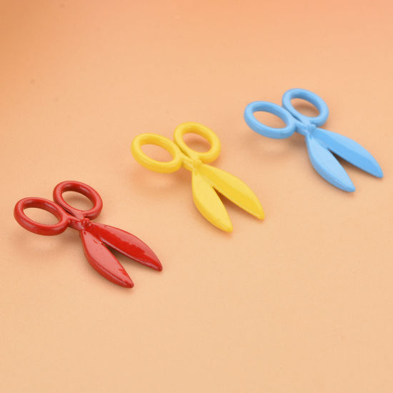 Picture of Zinc Based Alloy Charms Scissor Multicolor Painted 16mm x 10mm, 10 PCs