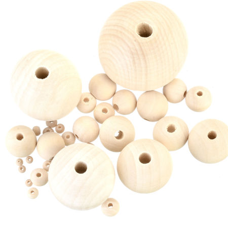Hinoki Wood Spacer Beads Round Natural 2000 PCs