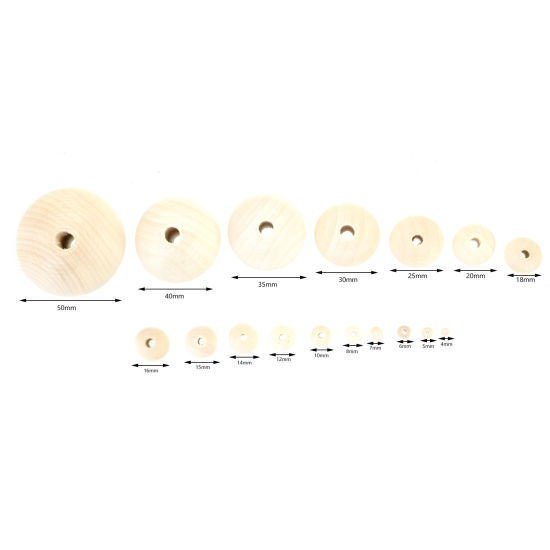 Picture of Hinoki Wood Spacer Beads Round Natural 2000 PCs