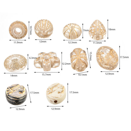 Picture of Acrylic Beads Golden 100 PCs
