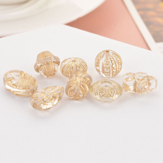 Picture of Acrylic Beads Golden 100 PCs