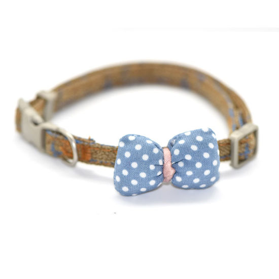 Picture of Polyester Dot Bowknot Adjustable Dog Collar Pet Supplies