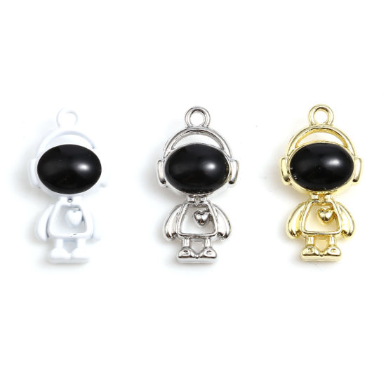 Immagine di Lega di Zinco Galassia Charms Astronauta Multicolore Smalto 21mm x 12mm , 5 Pz