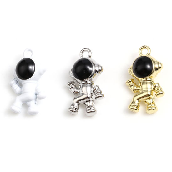 Immagine di Lega di Zinco Galassia Charms Astronauta Multicolore Smalto 19mm x 11mm , 5 Pz