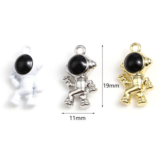 Immagine di Lega di Zinco Galassia Charms Astronauta Multicolore Smalto 19mm x 11mm , 5 Pz