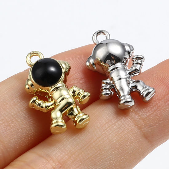 Immagine di Lega di Zinco Galassia Charms Astronauta Multicolore Smalto 19mm x 11mm , 5 Pz