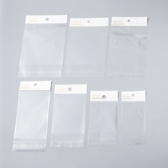 Picture of Plastic Self Seal Self Adhesive Bags Rectangle Transparent Clear 100 PCs