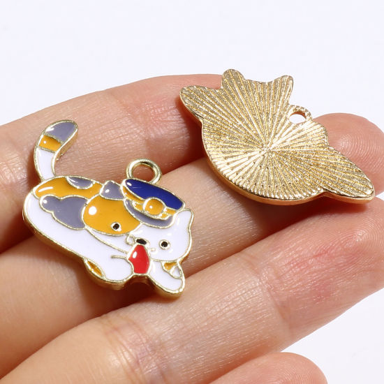 Immagine di Lega di Zinco Charms Oro Placcato Multicolore Smalto 5 Pz