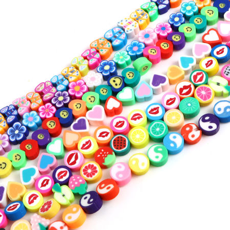 Polymer Clay Beads At Random Color 1 Strand