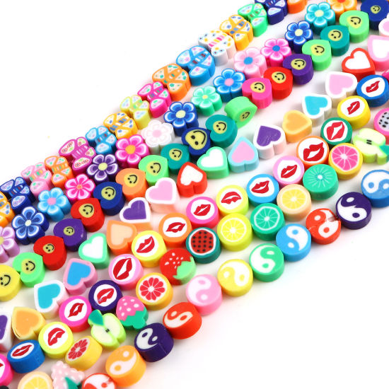 Bild von Polymer Ton Perlen Zufällig Mix, 1 Strang