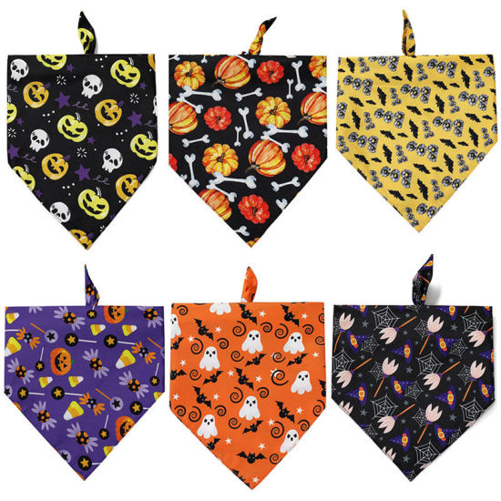 Image de Écharpe triangulaire de bavoir de serviette de salive d'animal familier de polyester d'Halloween