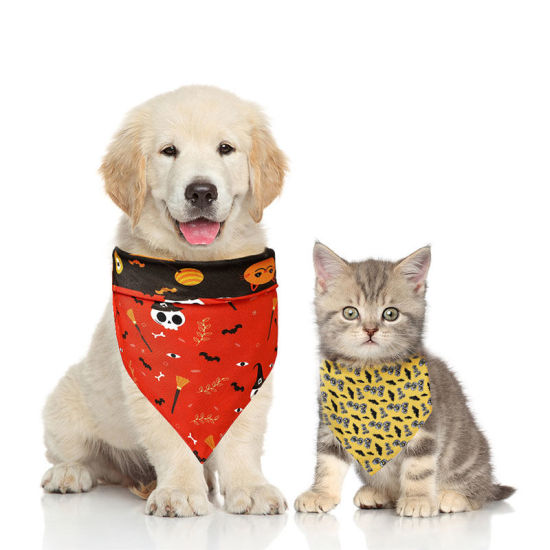 Picture of Halloween Polyester Pet Saliva Towel Bib Triangle Scarf