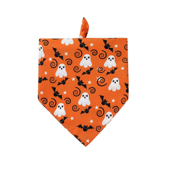 Image de Écharpe triangulaire de bavoir de serviette de salive d'animal familier de polyester d'Halloween