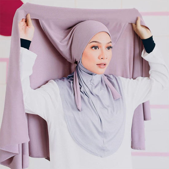 Picture of Chiffon Women's Hijab Scarf Wrap Solid Color