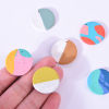 Picture of Polymer Clay Charms Round Disc Multicolor 26mm Dia., 5 PCs