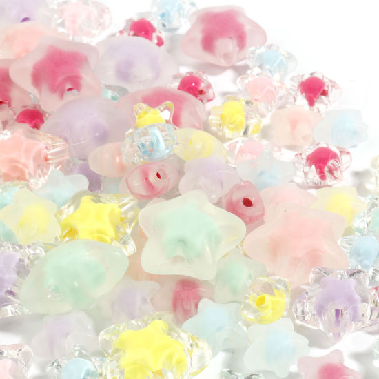 Picture of Acrylic Beads Pentagram Star At Random Color 50 PCs