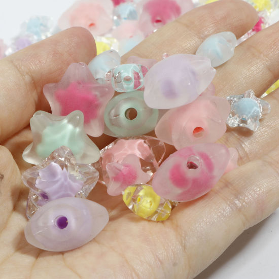 Picture of Acrylic Beads Pentagram Star At Random Color 50 PCs
