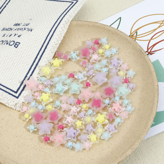 Picture of Acrylic Beads Pentagram Star At Random Color 50 PCs