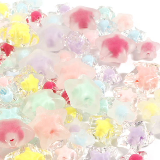 Picture of Acrylic Beads Pentagram Star At Random Color 50 PCs