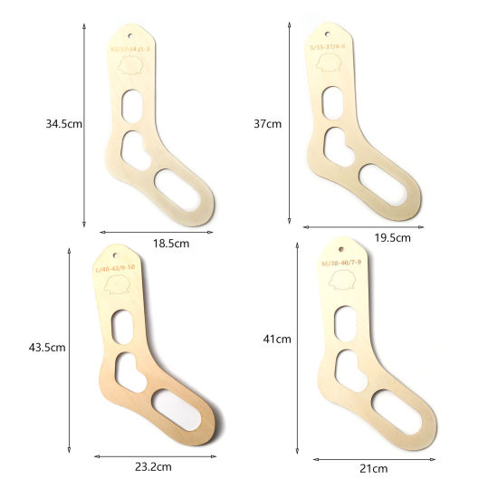 Bild von Holz Nähzeuge Socke Naturfarben 2 Stück