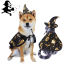 ハロウィンプリントウィザードハット＆マントペット犬猫服ドレスアップコスプレコスチューム の画像