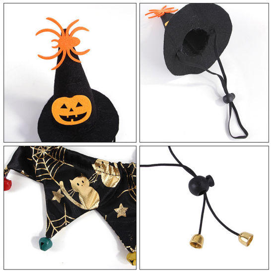 Picture of Halloween Hat And Scarf Set Pet Dog Cat Clothes Dress Up Cosplay Costume