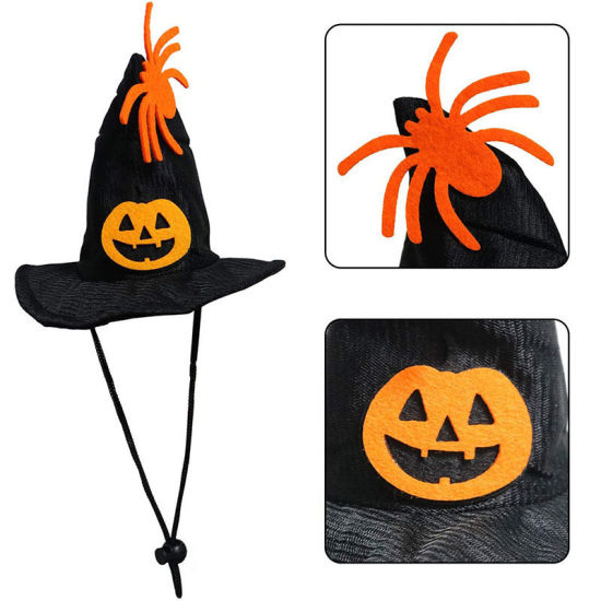 Picture of Halloween Hat And Scarf Set Pet Dog Cat Clothes Dress Up Cosplay Costume