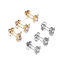Picture of Stainless Steel Ear Post Stud Earrings Round Silver Tone W/ Loop 1 Packet ( 20 PCs/Packet)