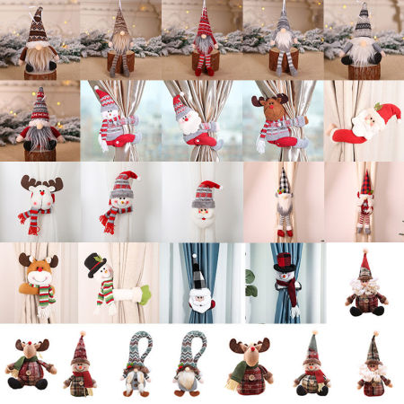 Christmas Doll Curtain Tiebacks Clips Holdbacks Home Decoration