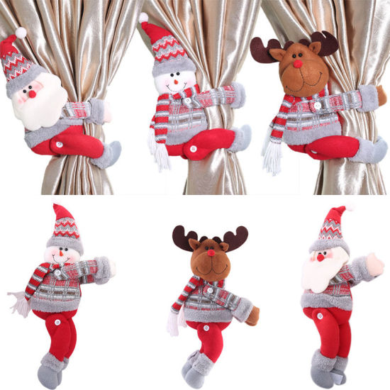 Picture of Christmas Doll Curtain Tiebacks Clips Holdbacks Home Decoration