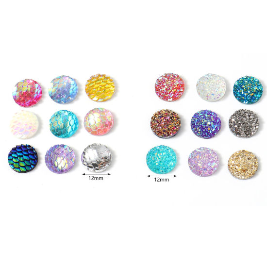 Picture of Resin Druzy/ Drusy Embellishments Round At Random Color 50 PCs