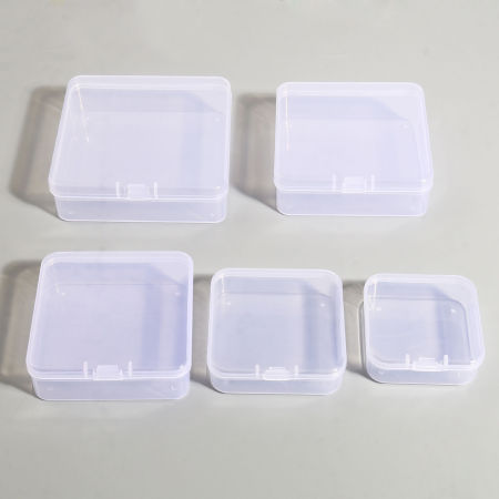 ABS Plastik Aufbewahrungsbehälter Kasten Korb Quadrat Transparent 5 Stück