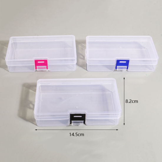 Bild von ABS Plastik Aufbewahrungsbehälter Kasten Korb Rechteck Bunt 14.5cm x 8.2cm, 2 Stück