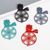 Picture of Brass Filigree Stamping Connectors Christmas Snowman Multicolor Snowflake Painted 6.2cm x 4.1cm, 5 PCs