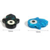 Picture of Resin Religious Spacer Beads Hamsa Symbol Hand Multicolor Evil Eye Pattern Foil About 14mm x 12mm, Hole: Approx 1.4mm, 2 PCs