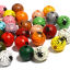 Picture of Natural Wood Spacer Beads Round Multicolor Halloween Spider About 16mm Dia., Hole: Approx 4.5mm - 3.6mm, 20 PCs