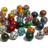 ウッド ビーズ 円形 多色 ヒョウ柄 約 16mm直径、 穴：約 4.5mm - 3.6mm、 20 個 の画像