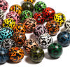 Picture of Natural Wood Spacer Beads Round Multicolor Leopard Print About 16mm Dia., Hole: Approx 4.5mm - 3.6mm, 20 PCs