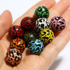 Picture of Natural Wood Spacer Beads Round Multicolor Leopard Print About 16mm Dia., Hole: Approx 4.5mm - 3.6mm, 20 PCs